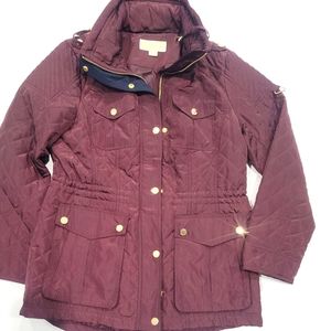 Michael Kors burgundy with gold details details jacket super soft size size larg